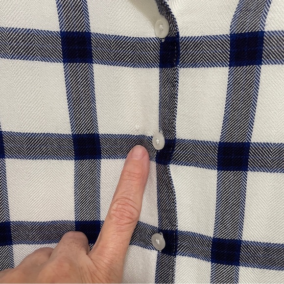 Rails Women's Button Up Top Blue White Gingham Boxy Relaxed Fit SIZE Medium - Picture 4 of 8